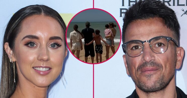 Emily and Peter Andre posing