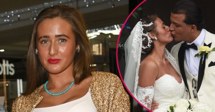 ED composite of Venezuela Fury posing and kissing husband Noah Price on their wedding day
