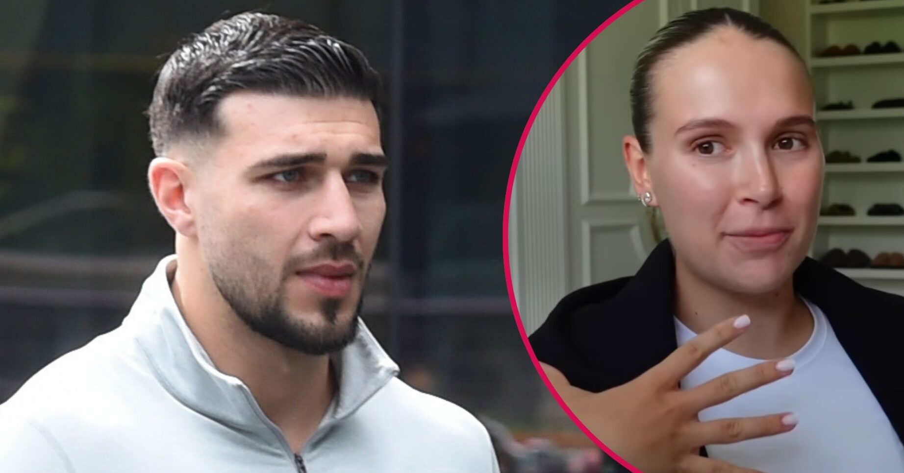 ED composite of Tommy Fury looking serious and Molly-Mae Hague on YouTube channel