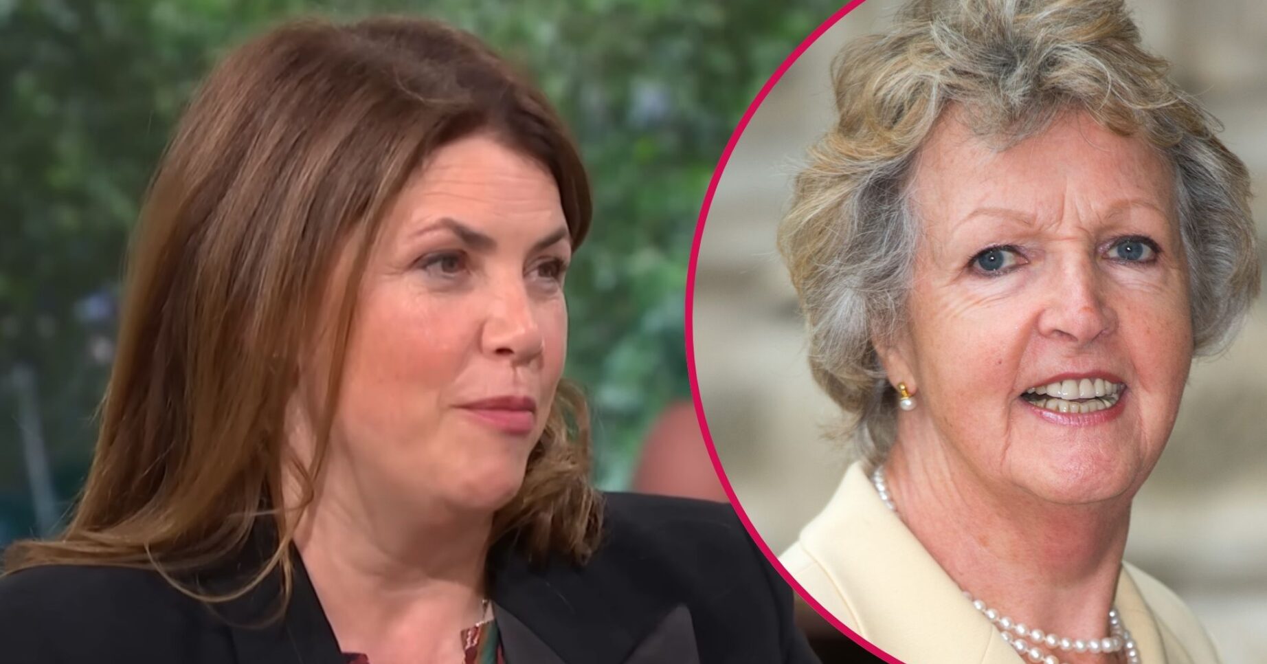 Kirstie Allsopp talking on This Morning and Dame Penelope Keith smiling