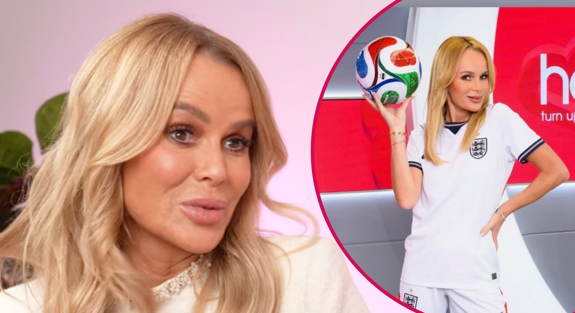 Amanda Holden sends fans wild as she shows off endless legs in football kit and heels