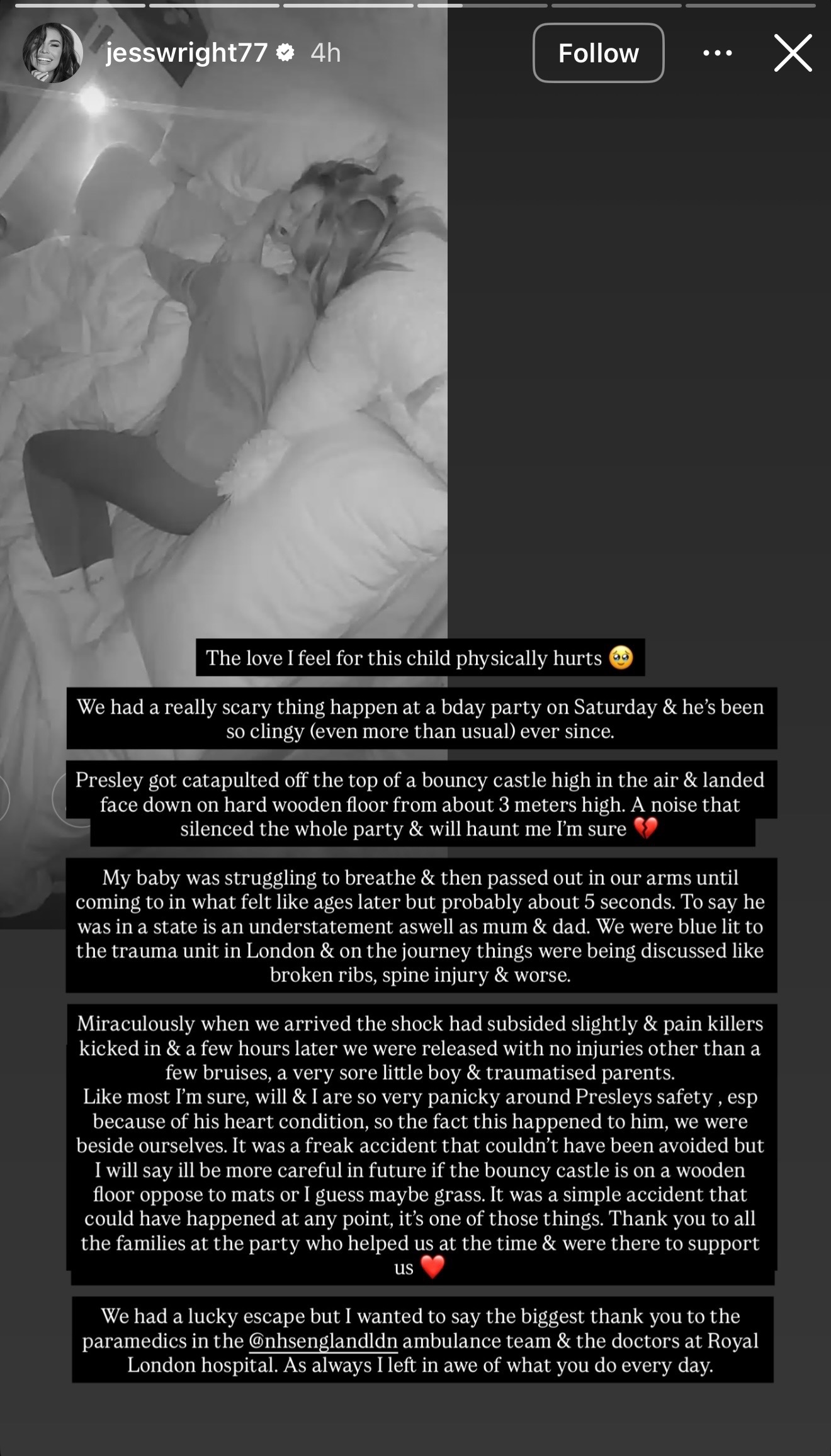 Jess Wright Instagram Story