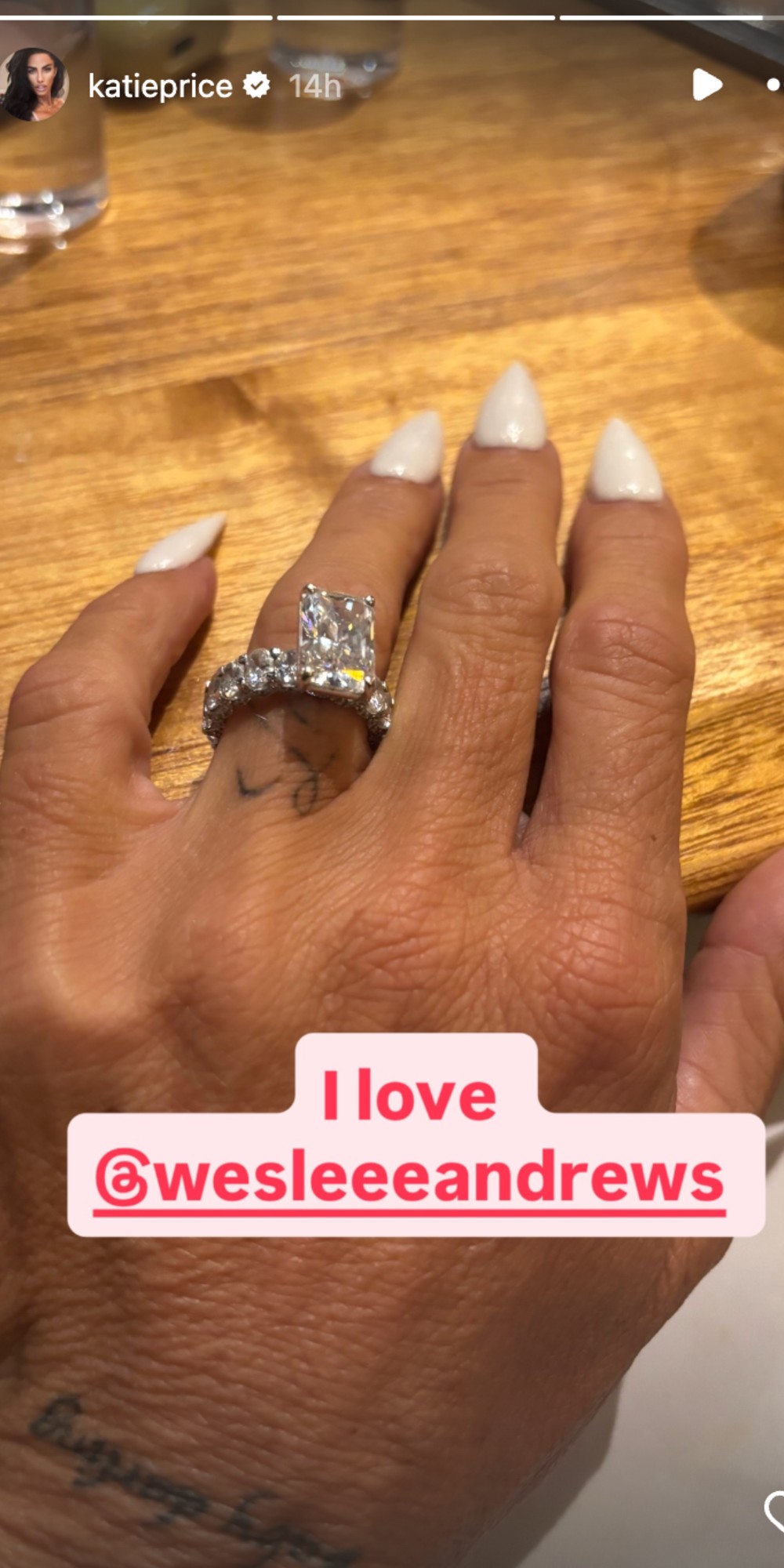 Katie Price shows off wedding ring on Instagram