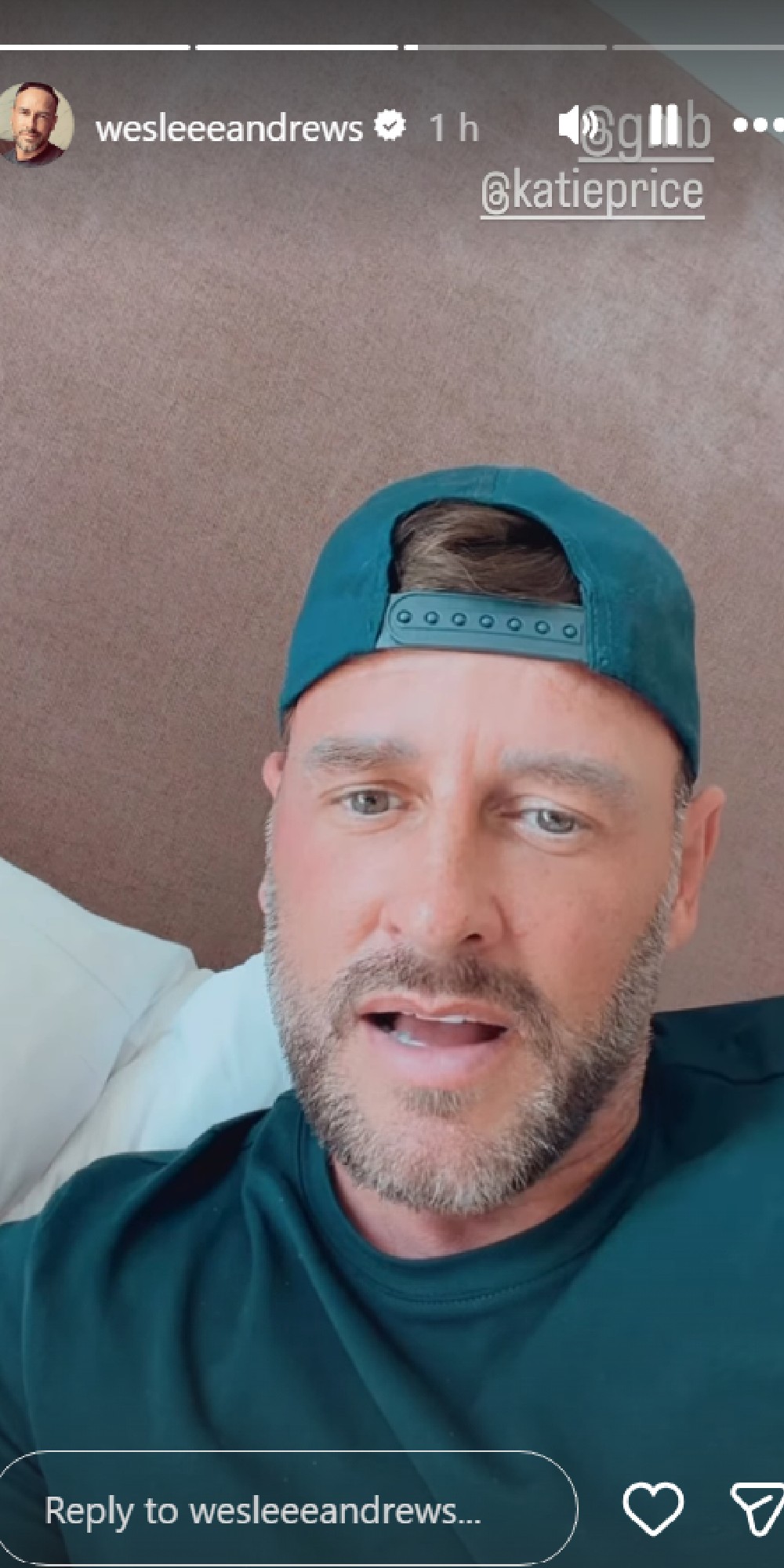 Lee Andrews speaking on Instagram