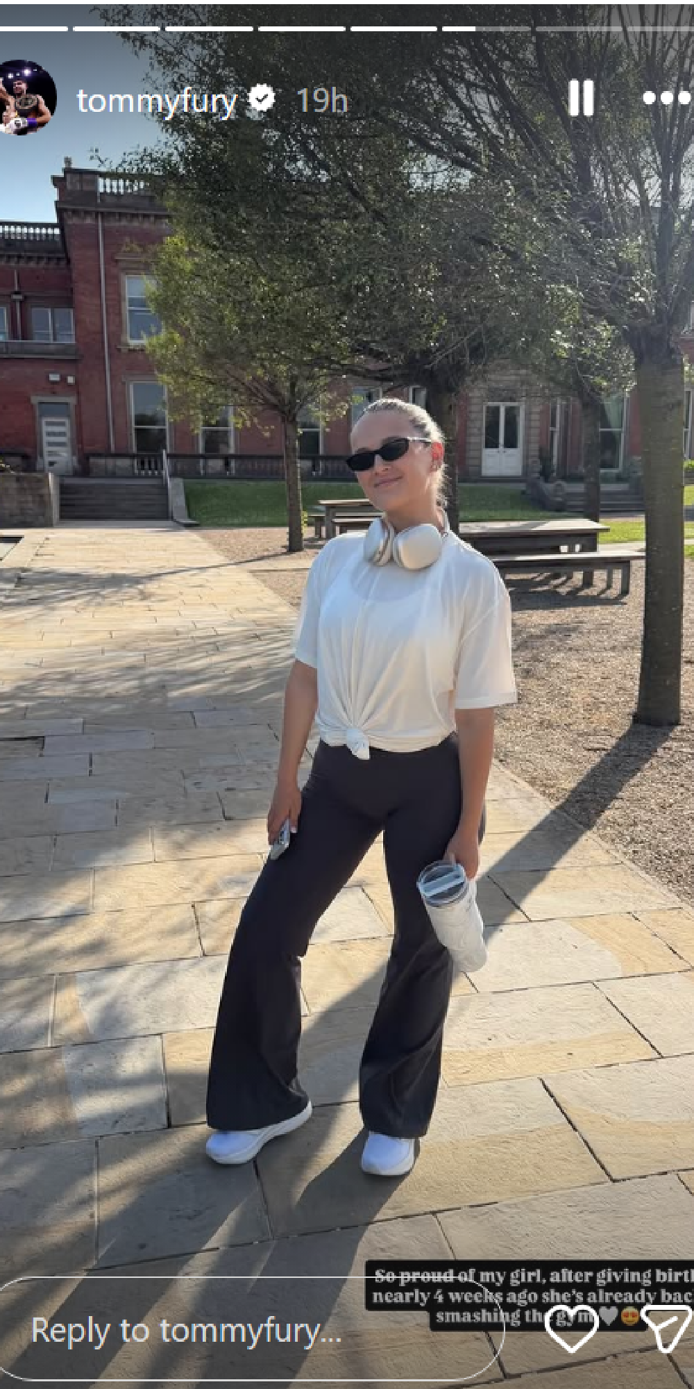 Molly-Mae Hague in fitness wear on Tommy Fury's Instagram