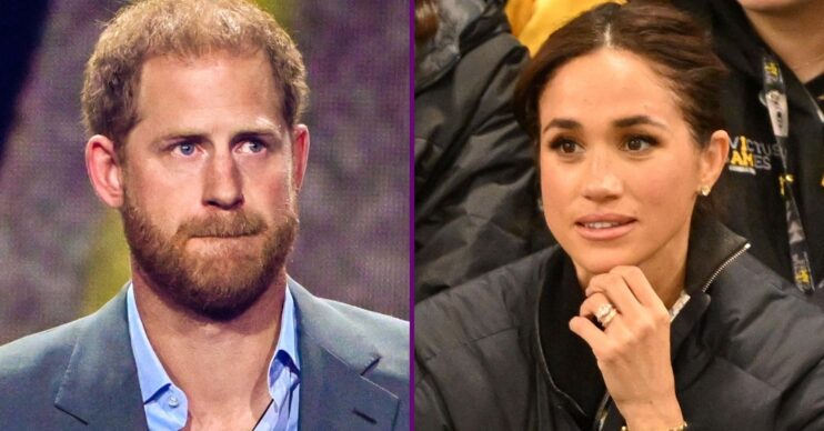 Composite of Prince Harry and Meghan Markle at different events