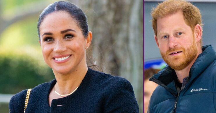 ED composite of Meghan Markle and Prince Harry smiling at different events