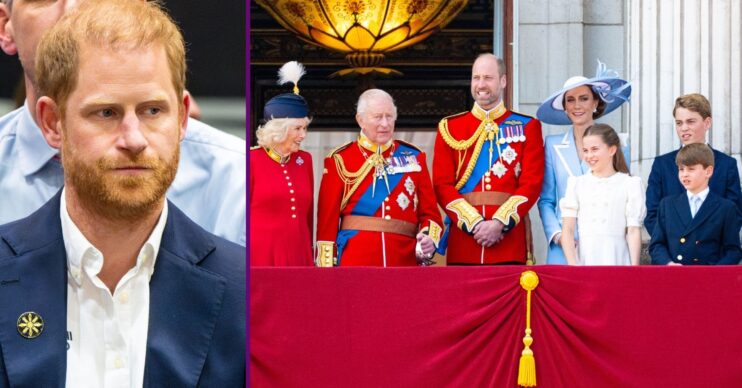 Composite of Prince Harry at Invictus Games and the royals on balcony at Trooping the Colour