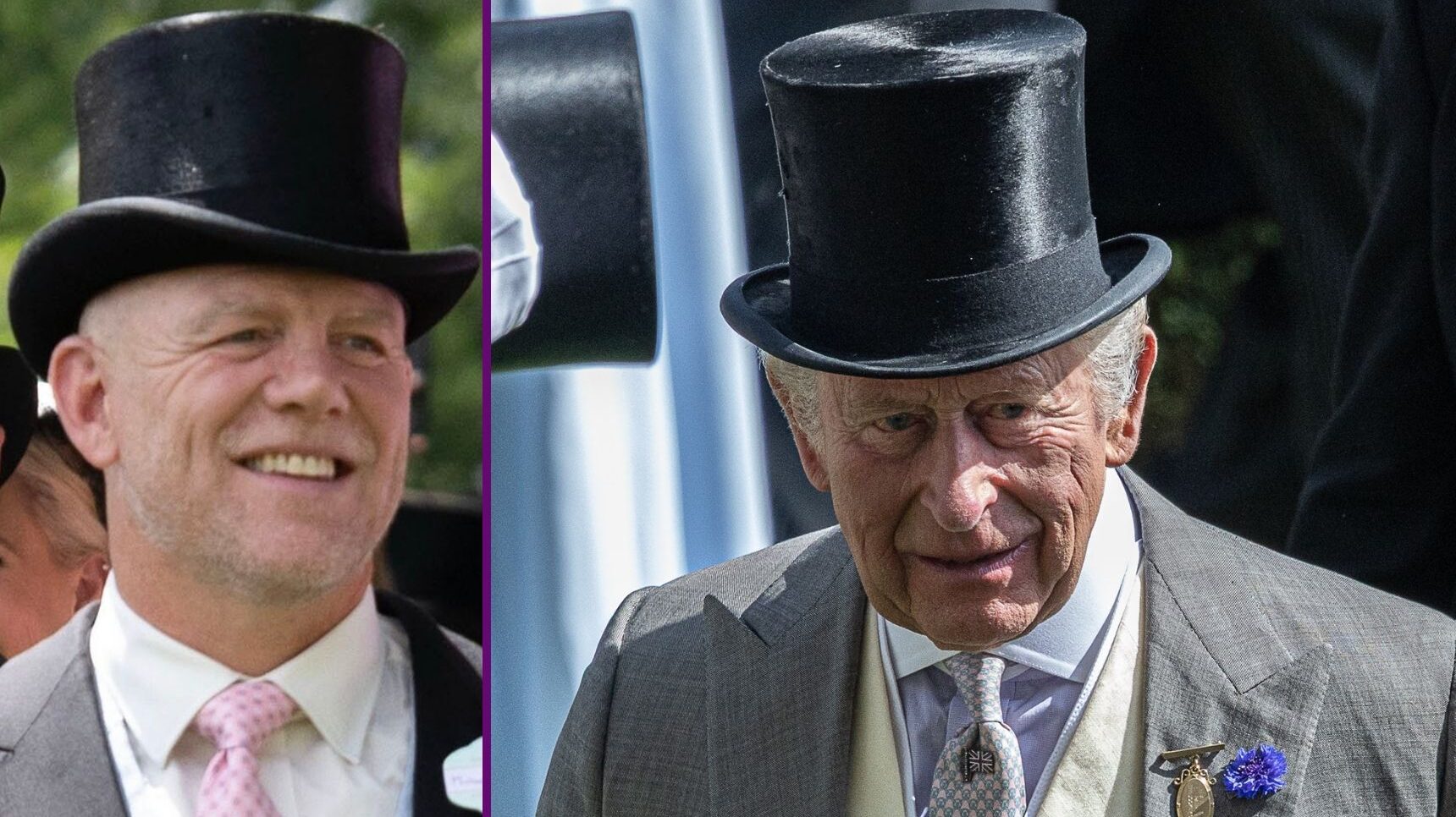 RI composite of Mike Tindall and King Charles at Royal Ascot