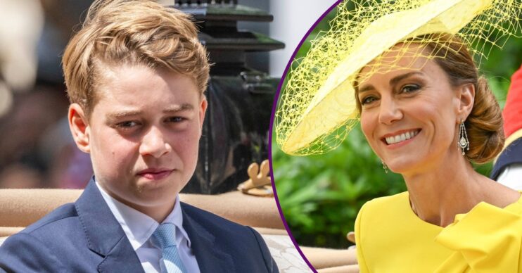 RI composite of Prince George at Trooping the Colour and Kate Middleton in yellow at Royal Ascot