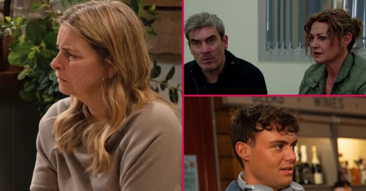 Charity, Cain, Moira and Lewis in Emmerdale (Credit: ITV)