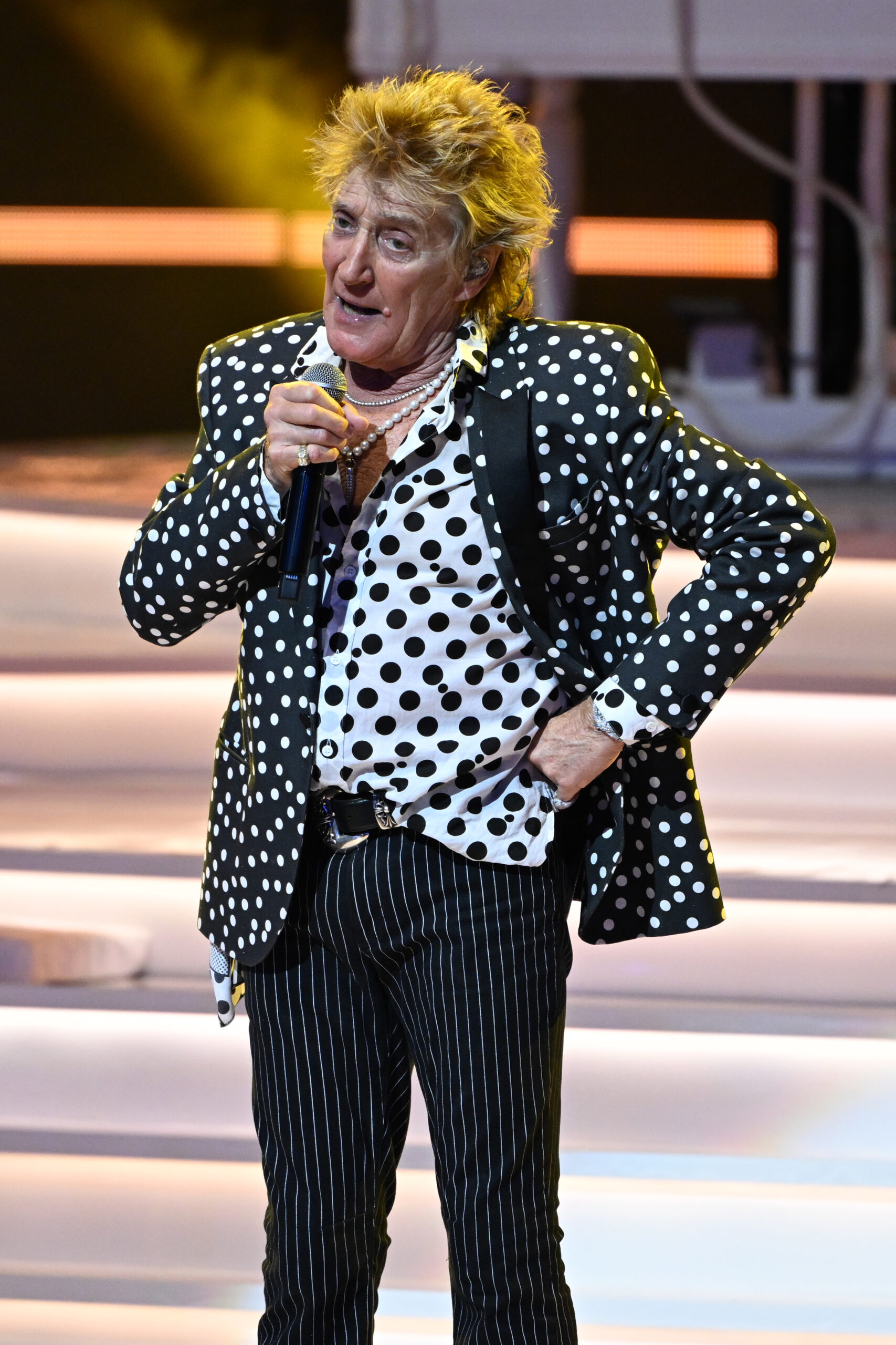 Rod Stewart on stage