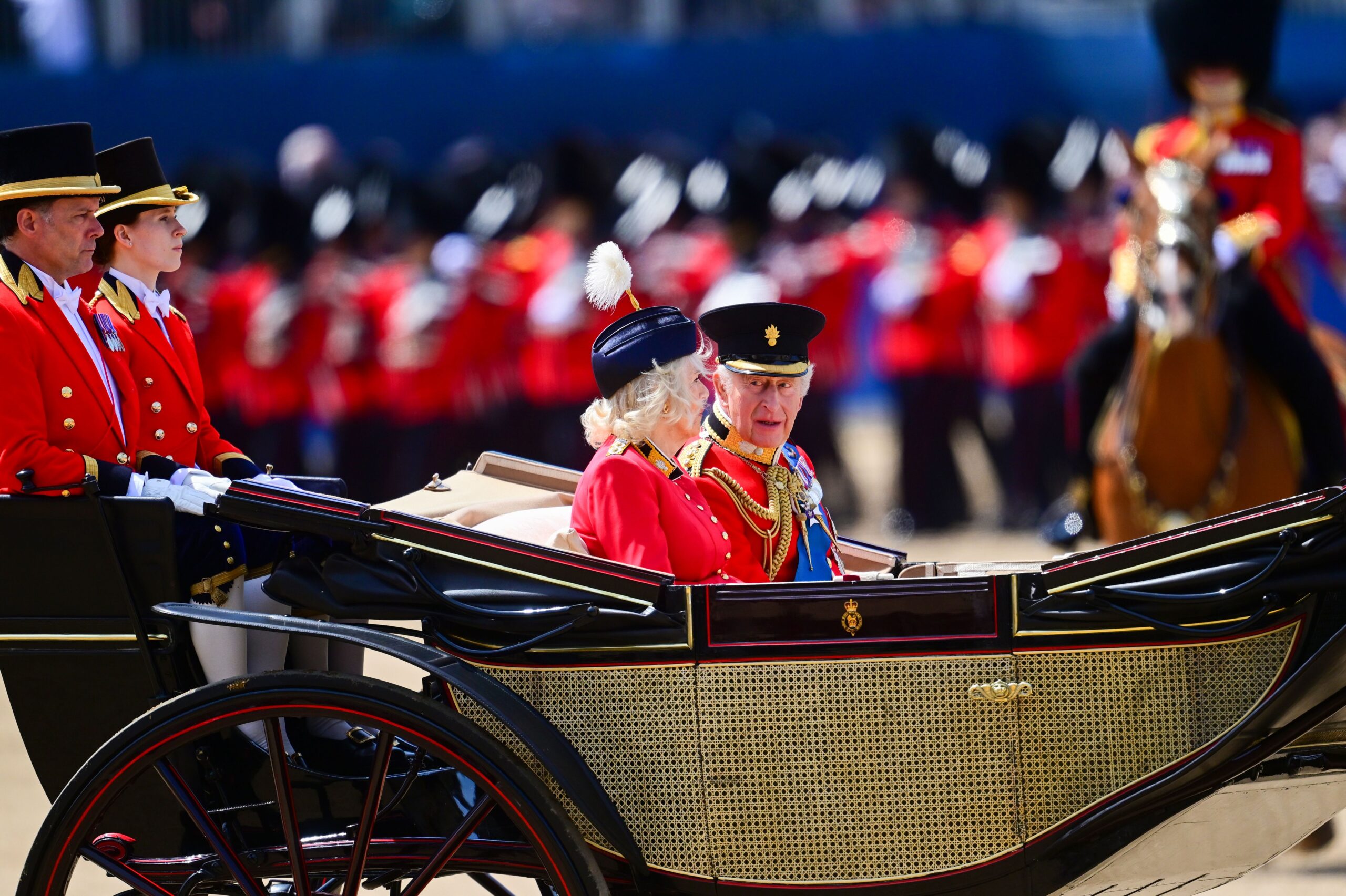 King Charles and Queen Camilla during Trooping the Colour