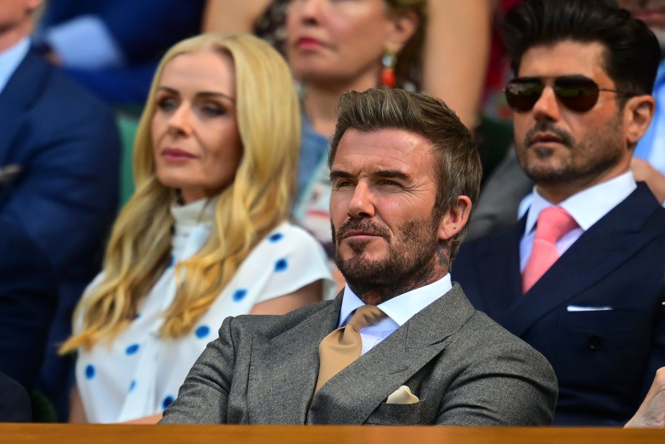Katherine Jenkins and David Beckham at Wimbledon