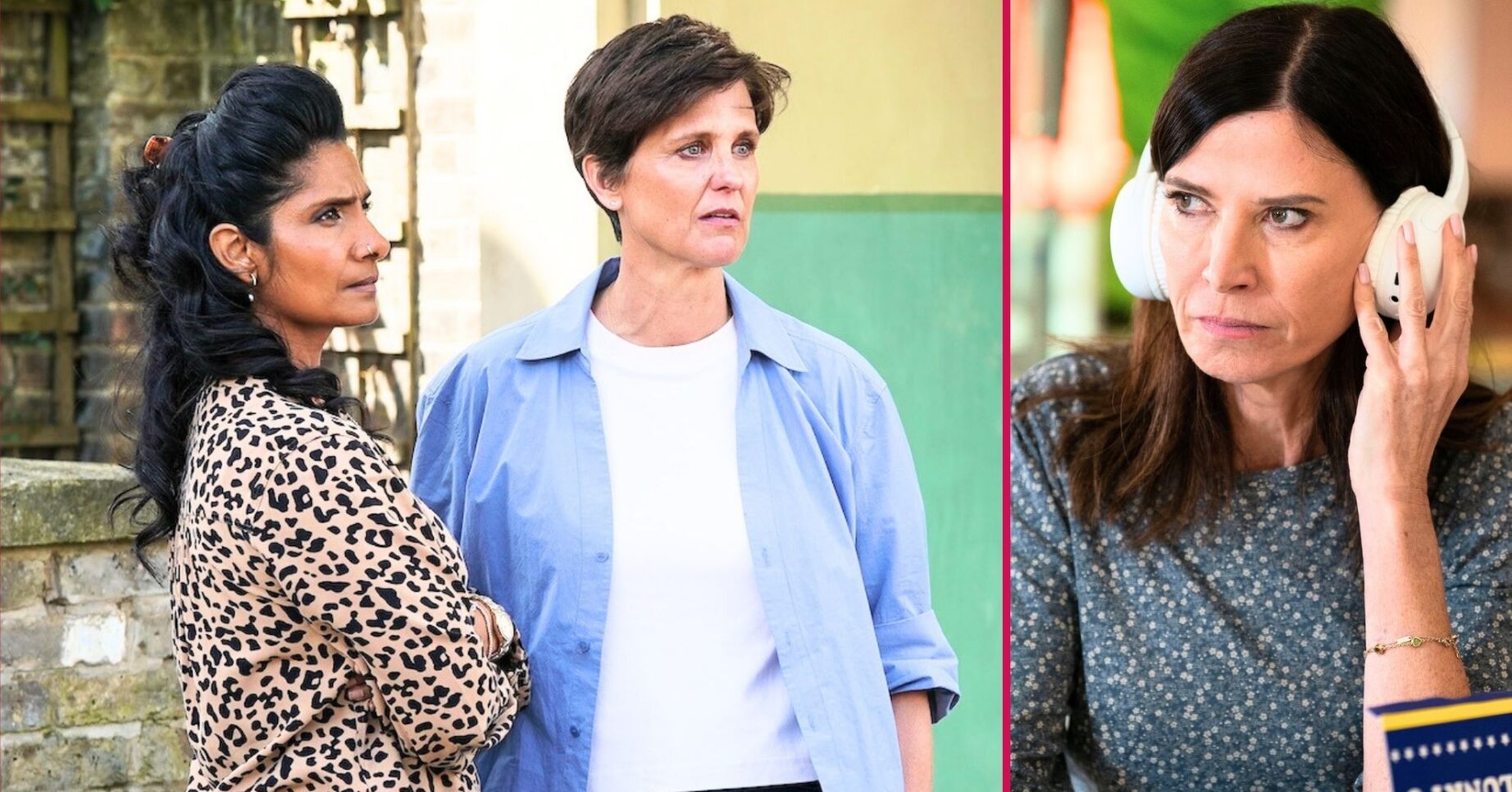 Eve and Suki with Bea split image for EastEnders