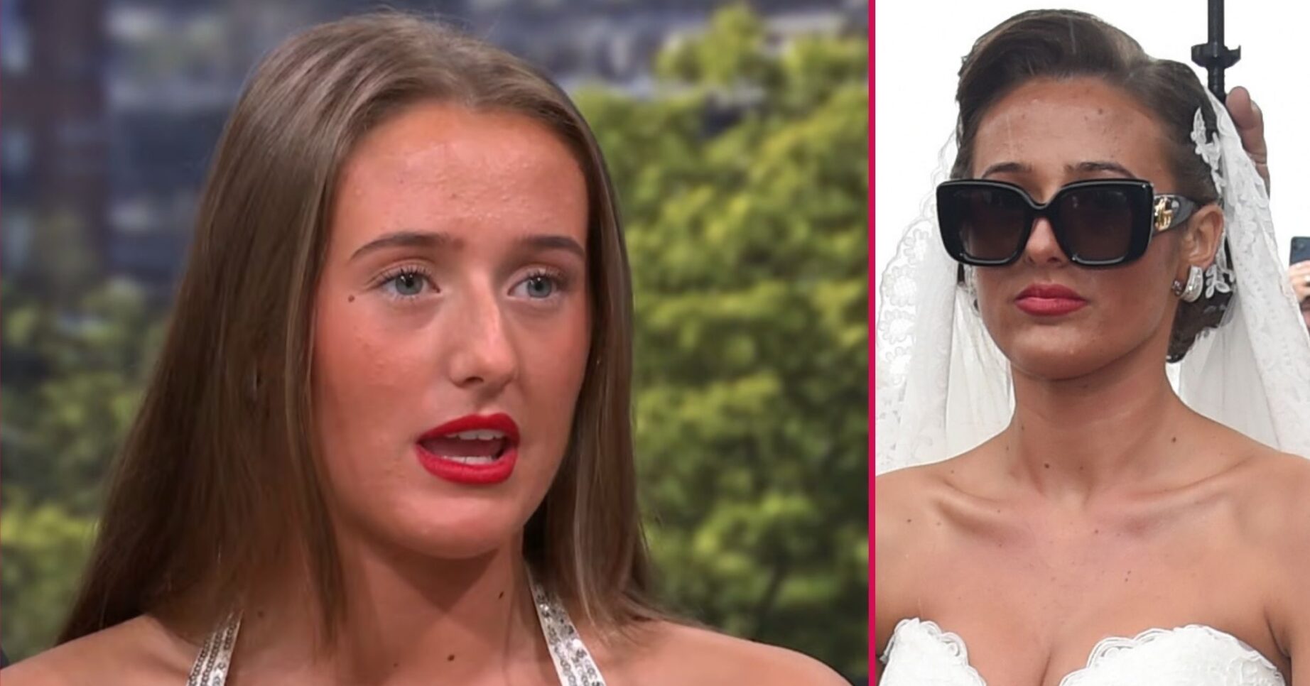 ED composite of Venezuela Fury on This Morning and on her wedding day