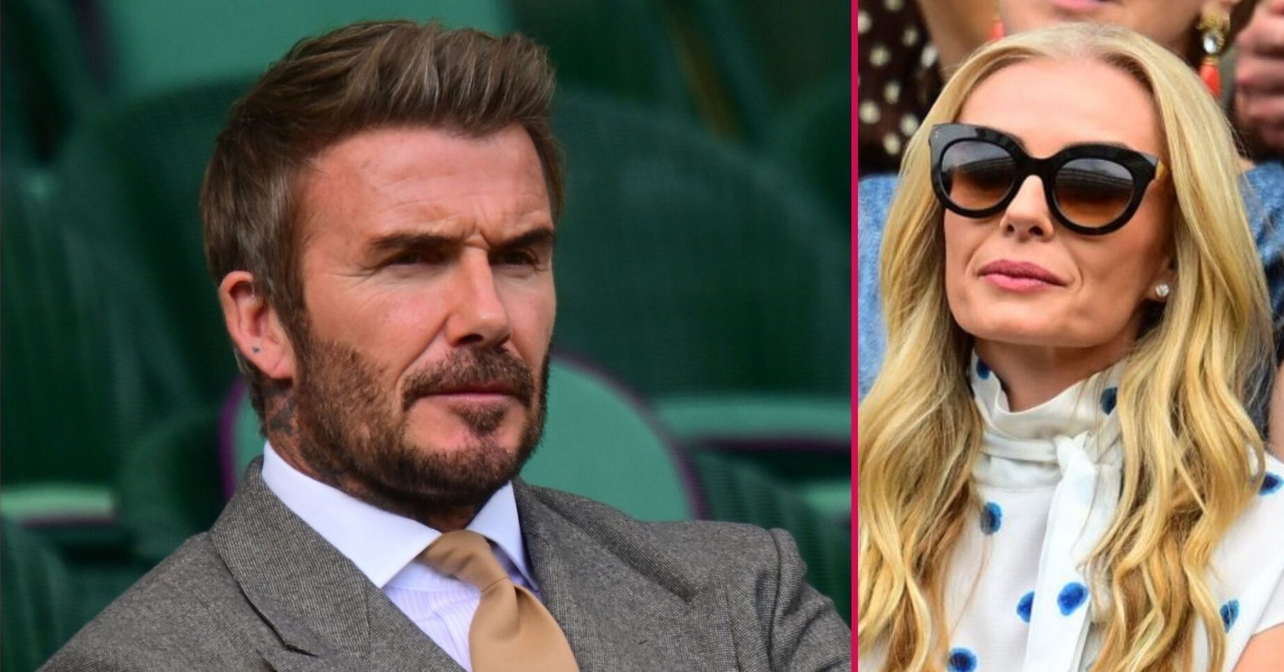 ED composite of David Beckham and Katherine Jenkins at Wimbledon