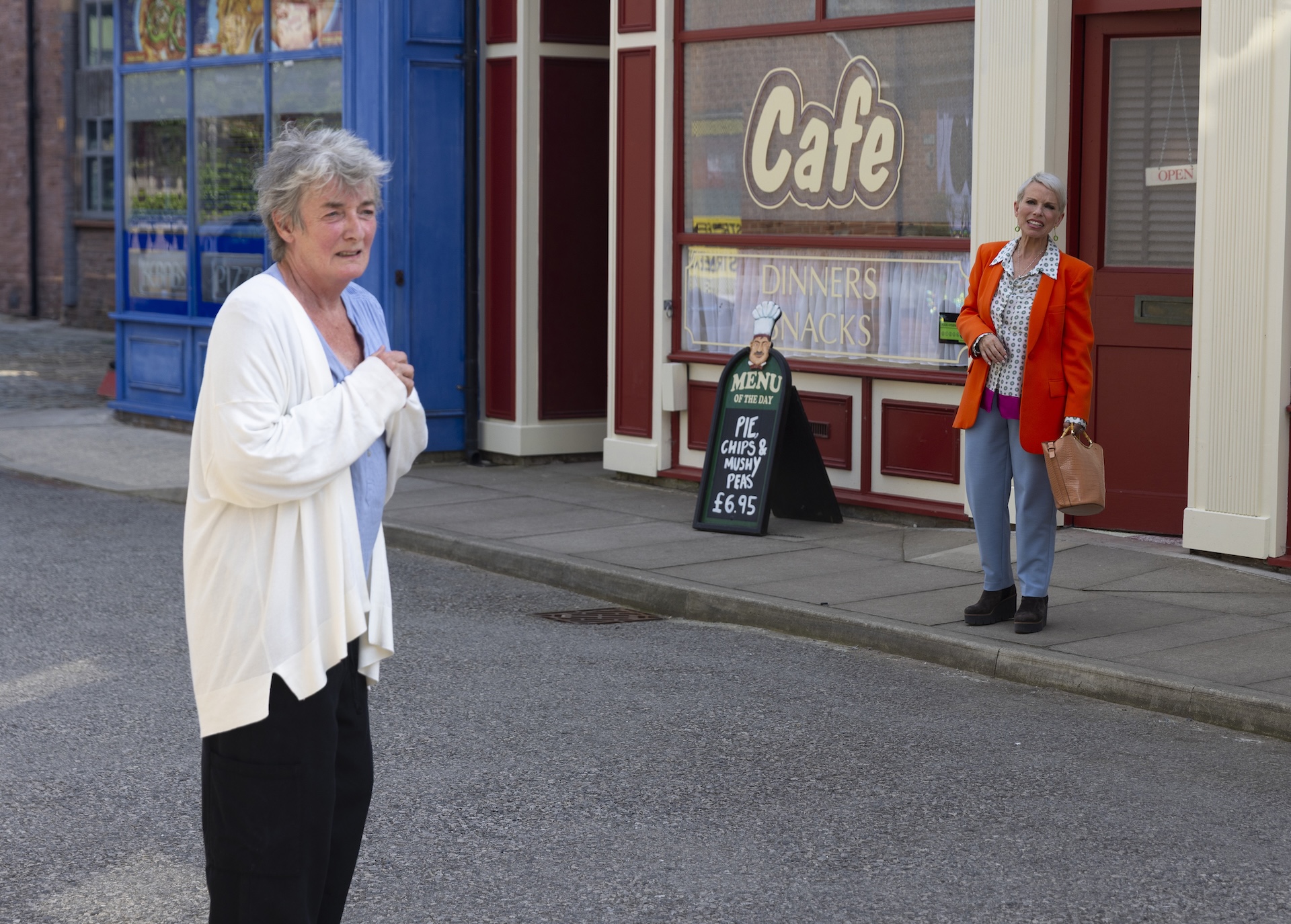 Debbie staring at Sienna's mum in Coronation Street