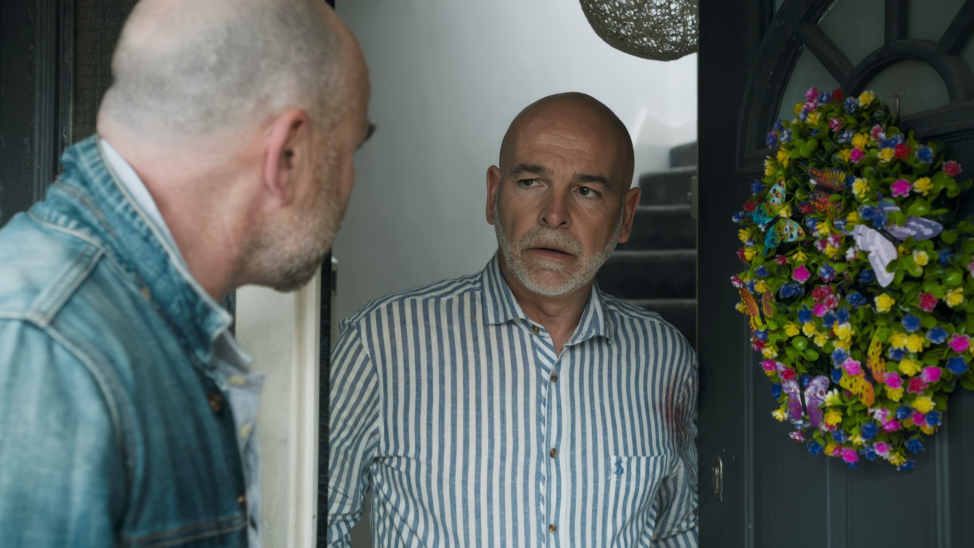 Tim at Richie's door in Coronation Street