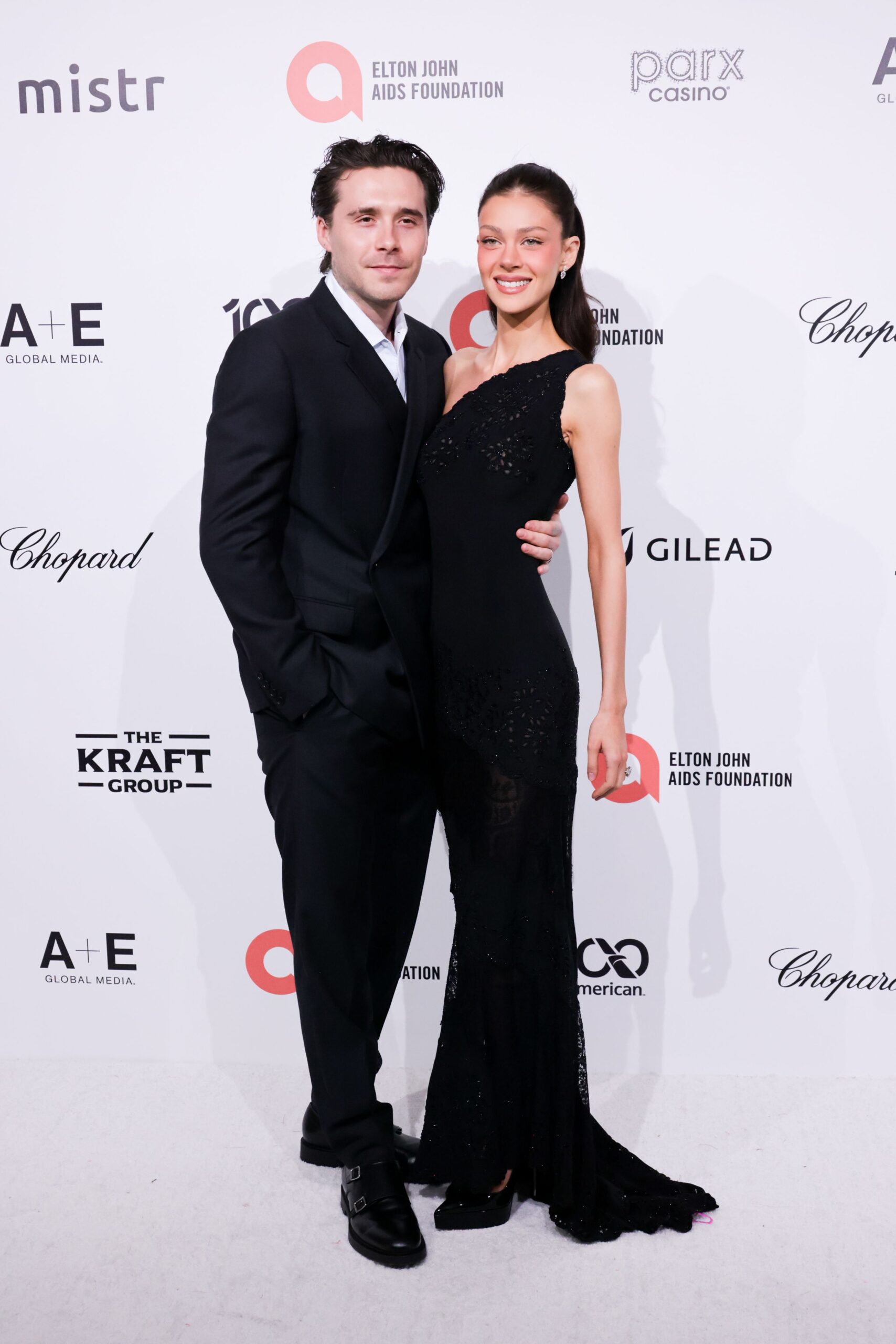 Brooklyn Beckham and Nicola Peltz at the 34th Annual Elton John AIDS Foundation Academy Awards