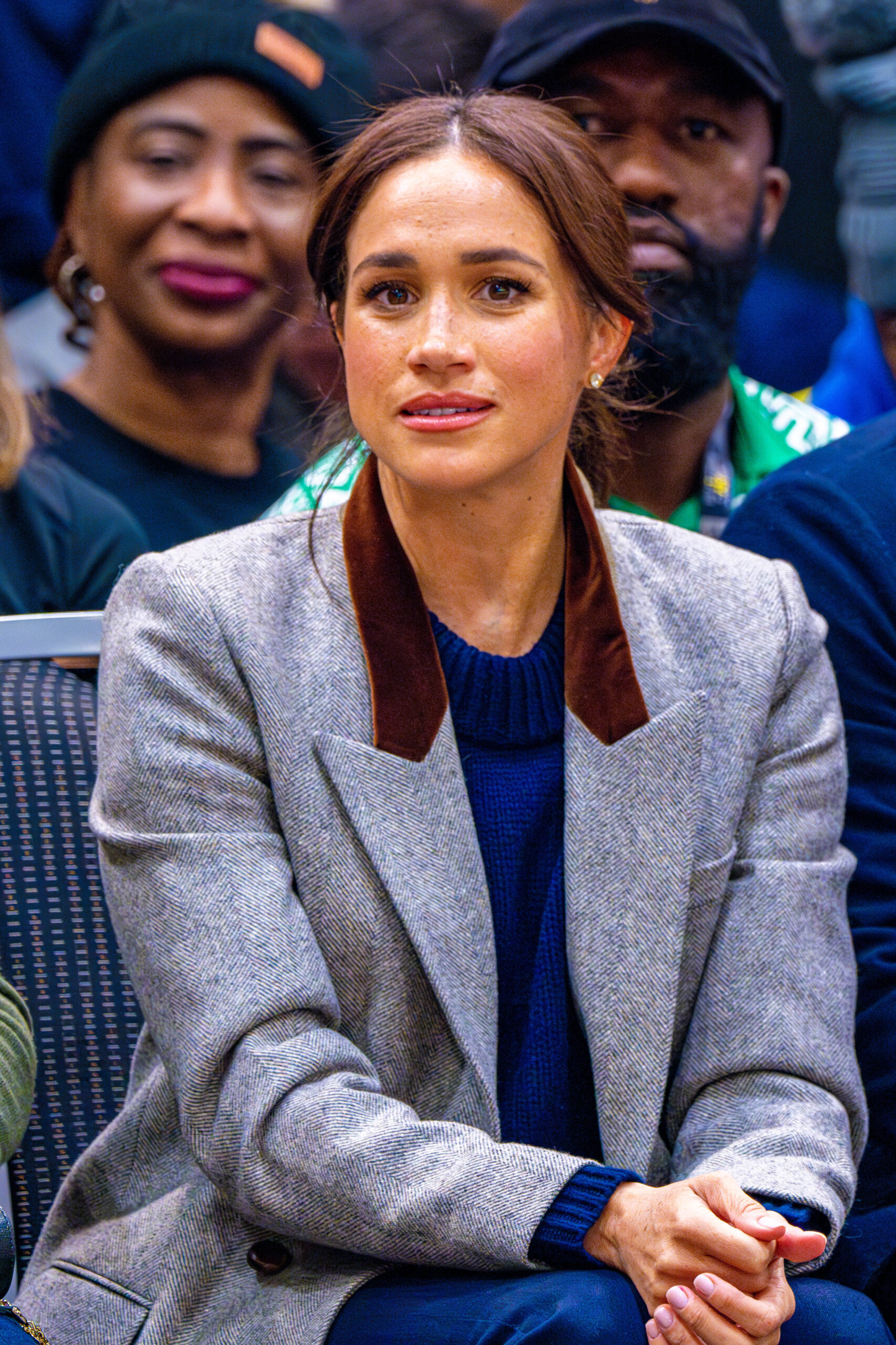 Meghan Markle frowning