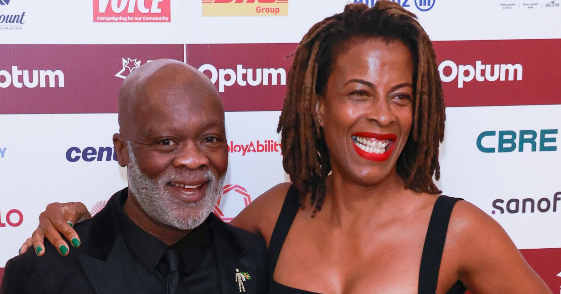 Eddie Nestor and his wife smiling at event