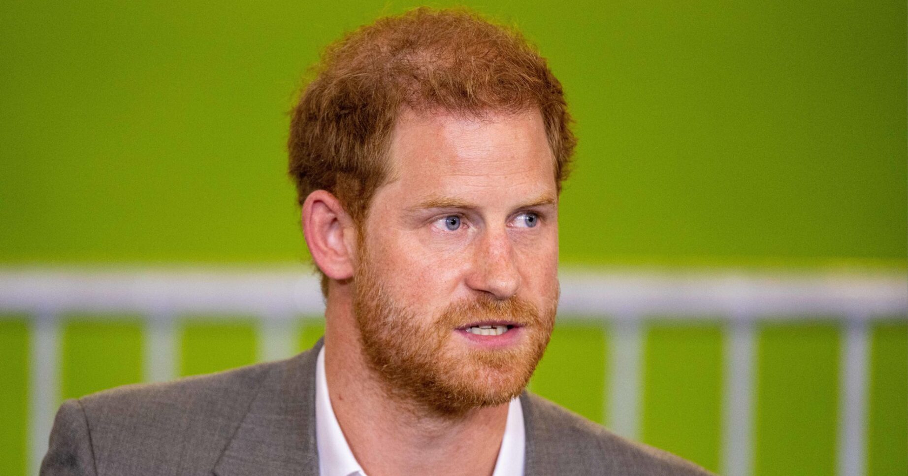 Prince Harry in grey suit