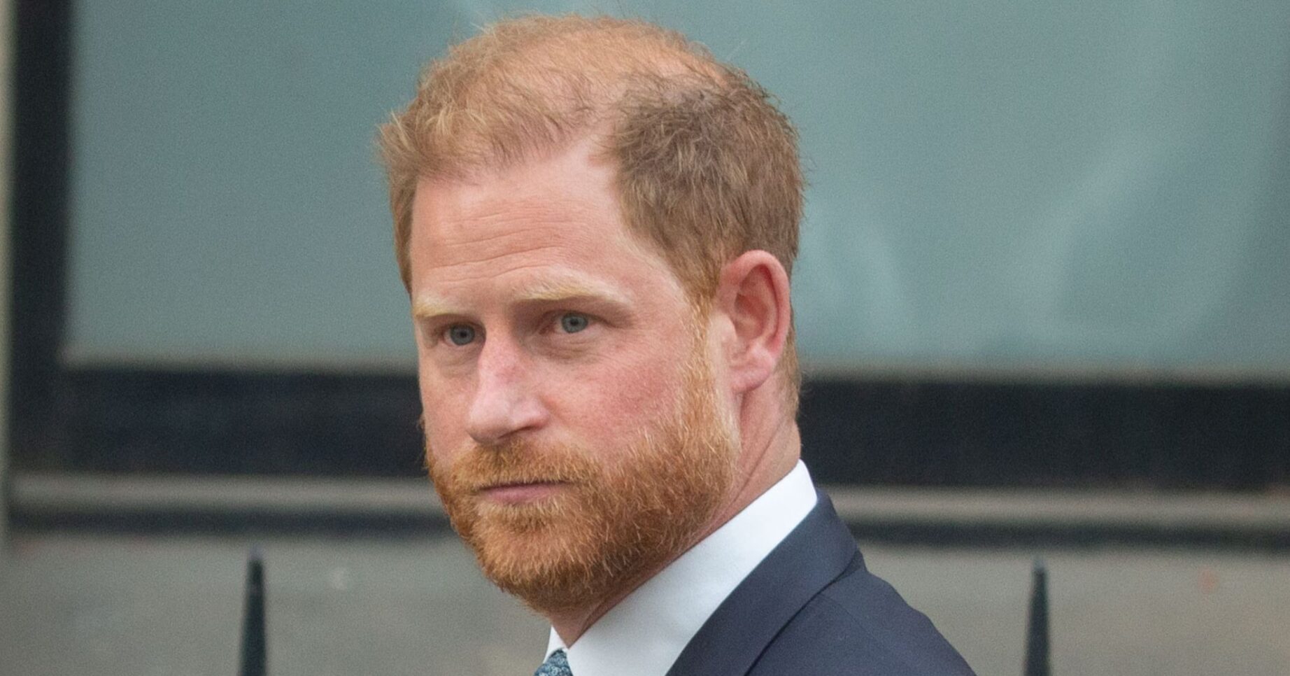Prince Harry in suit during UK visit