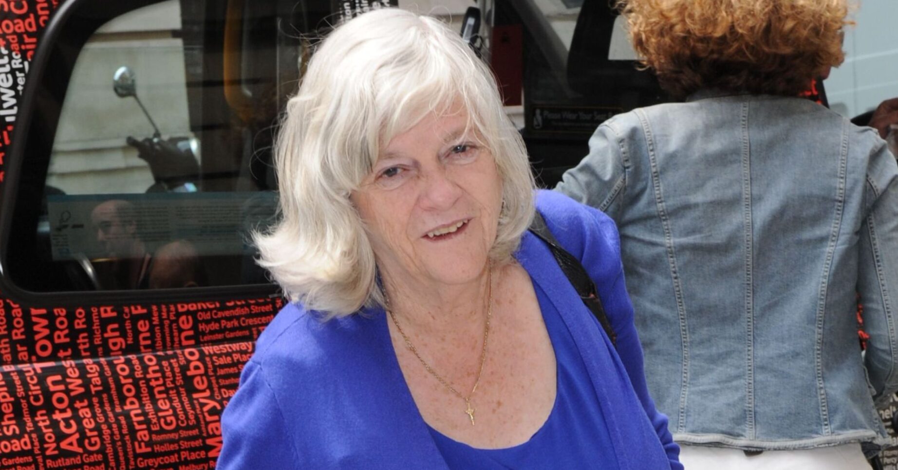 Ann Widdecombe in blue outfit