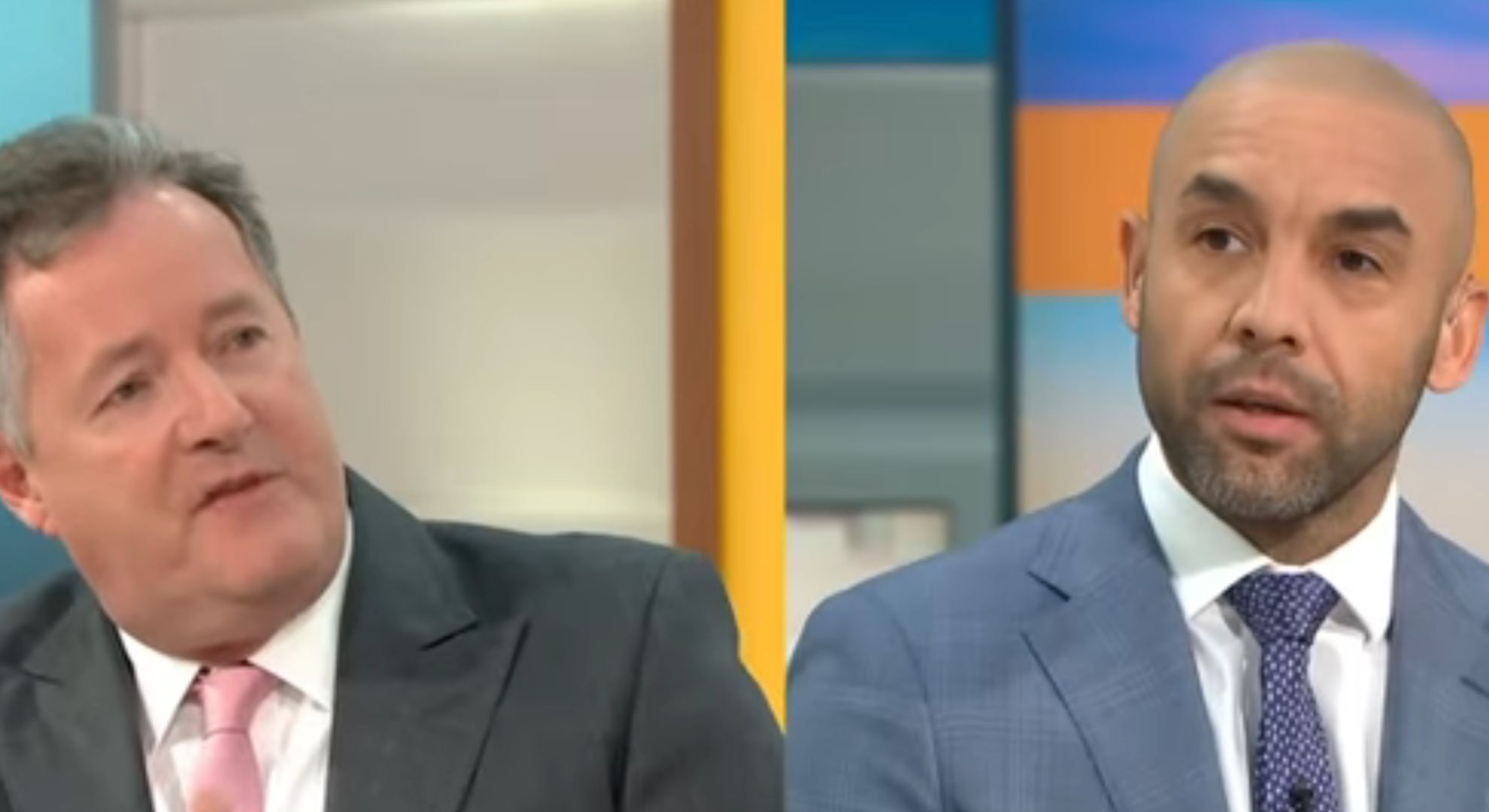 Piers Morgan and Alex Beresford debating on GMB 