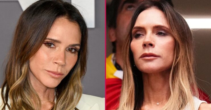 Victoria Beckham twinned photos with serious expressions