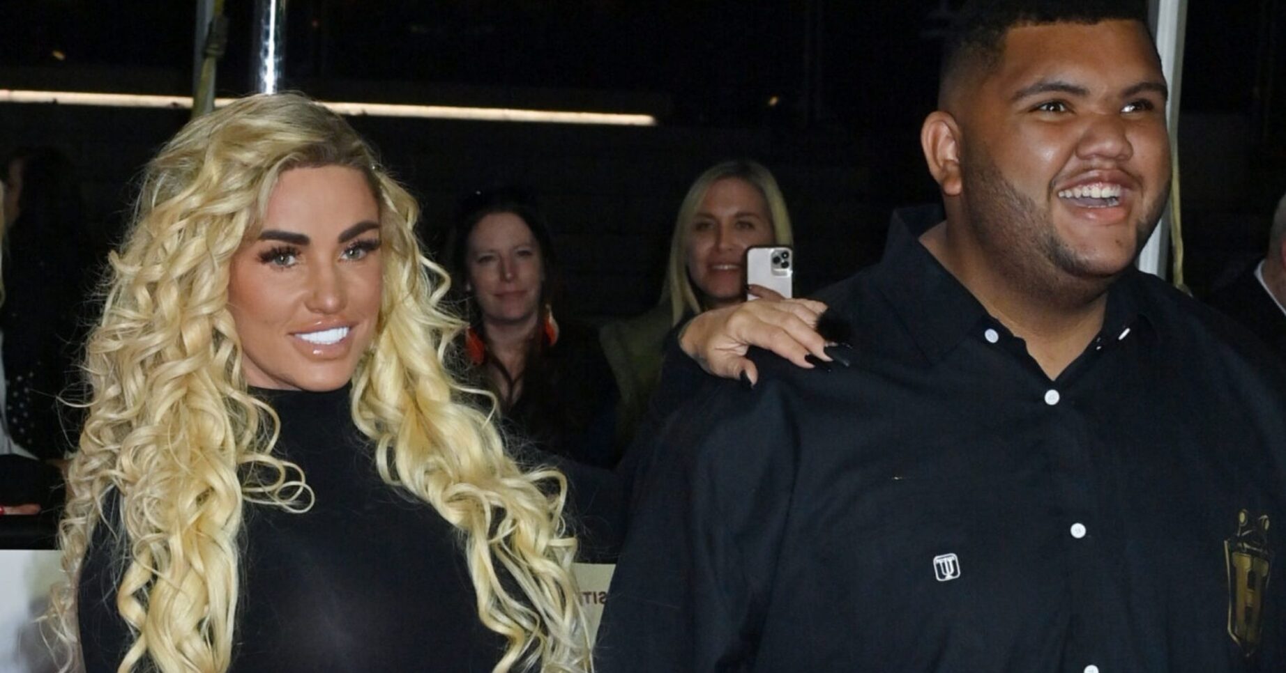 Katie Price and Harvey Price smiling