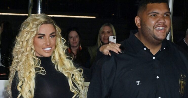 Katie Price and Harvey Price smiling