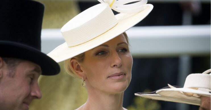 Zara Tindall with a serious expression