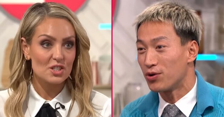 ED composite of Celebrity Hunted stars Amy Dowden and Carlos Gu on Lorraine