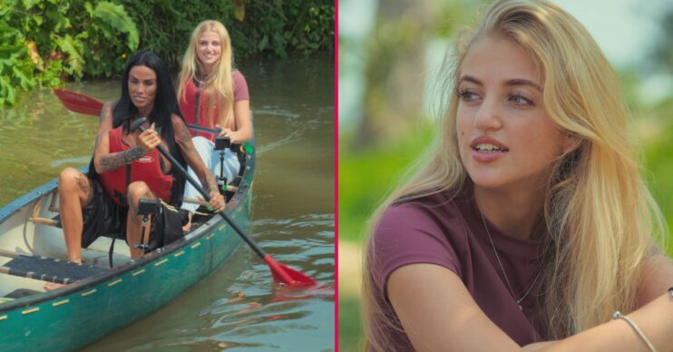 Katie Price in kayak with Princess Andre