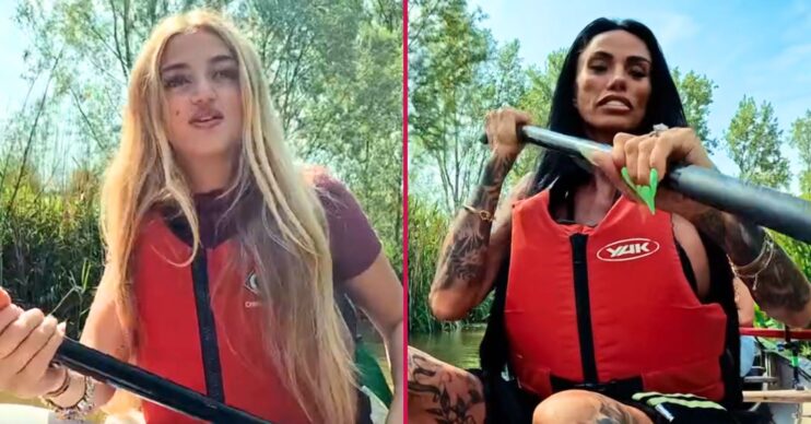 Katie Price and Princess Andre kayaking