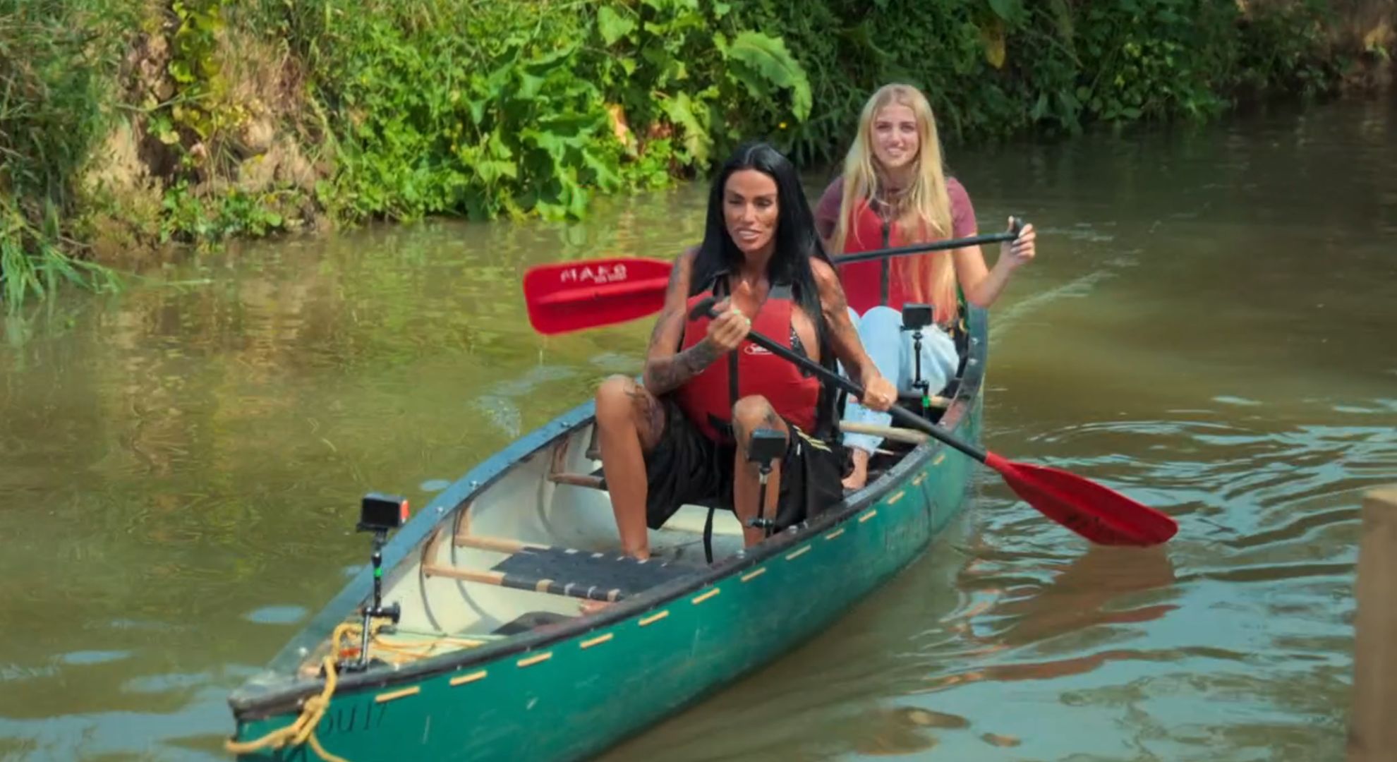 Katie Price and Princess Andre kayaking 