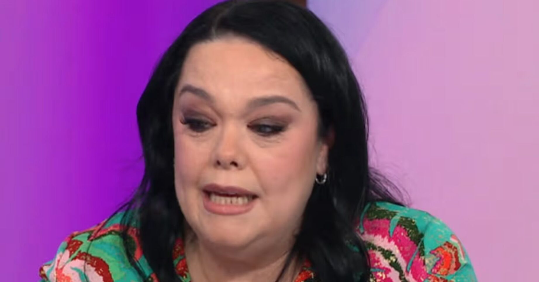 Lisa Riley looking down