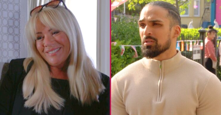 Sharon and Ravi split image in EastEnders