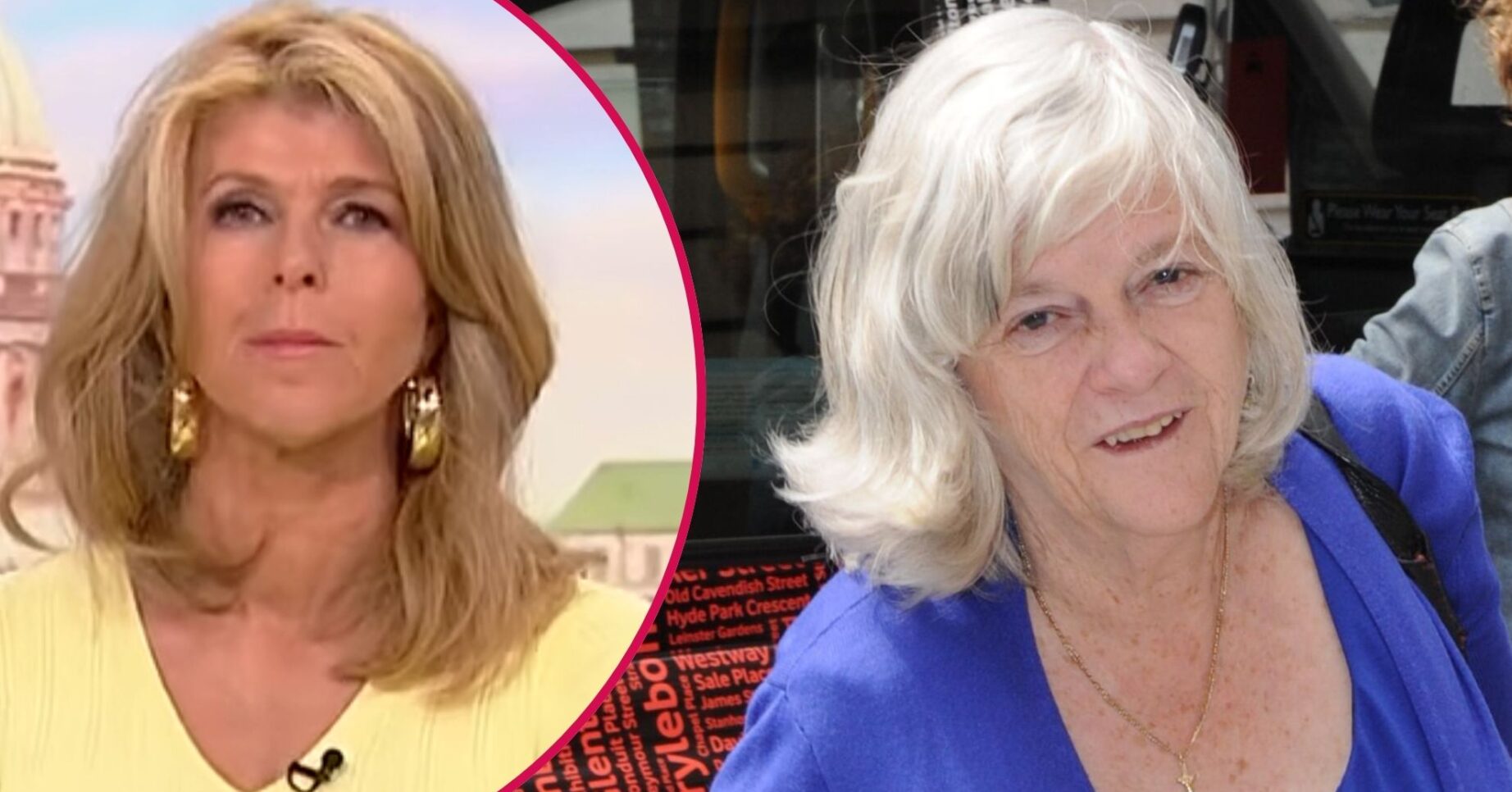 ED composite of Kate Garraway on GMB and Ann Widdecombe smiling