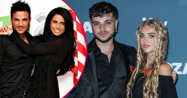 Peter Andre and Katie Price on the red carpet / Junior and Princess Andre on the red carpet