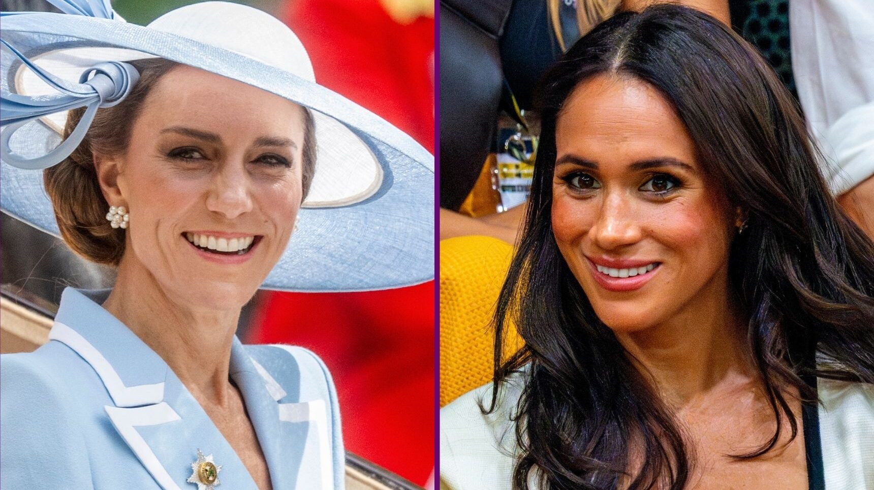 Princess Kate and Meghan Markle smiling