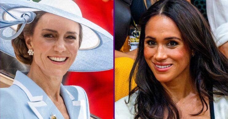 Princess Kate and Meghan Markle smiling