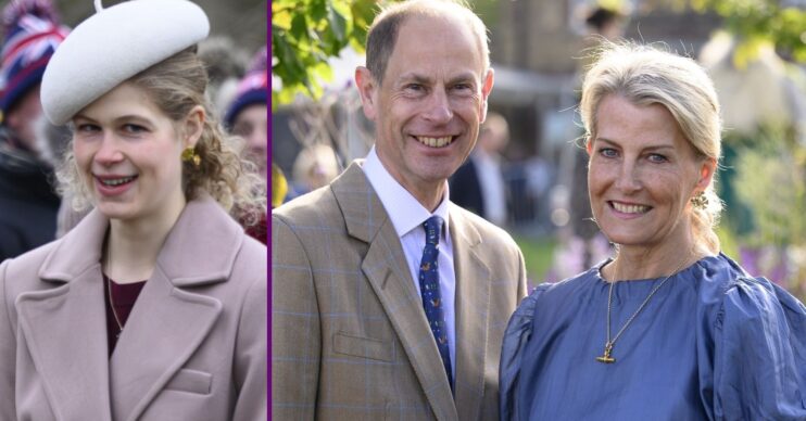 RI composite of Lady Louise Windsor and Prince Edward and Duchess Sophie smiling