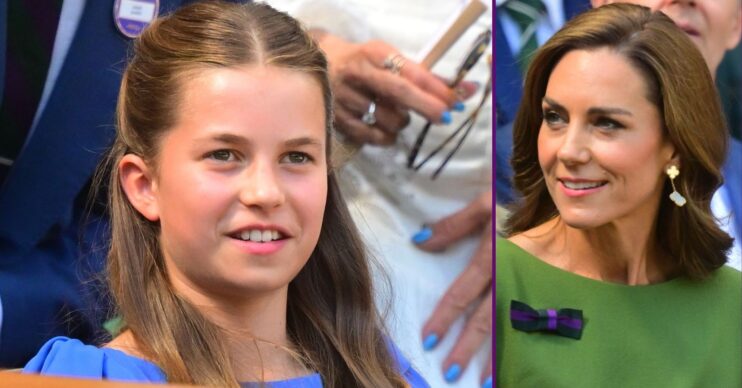 RI composite of Princess Charlotte and Kate Middleton at Wimbledon