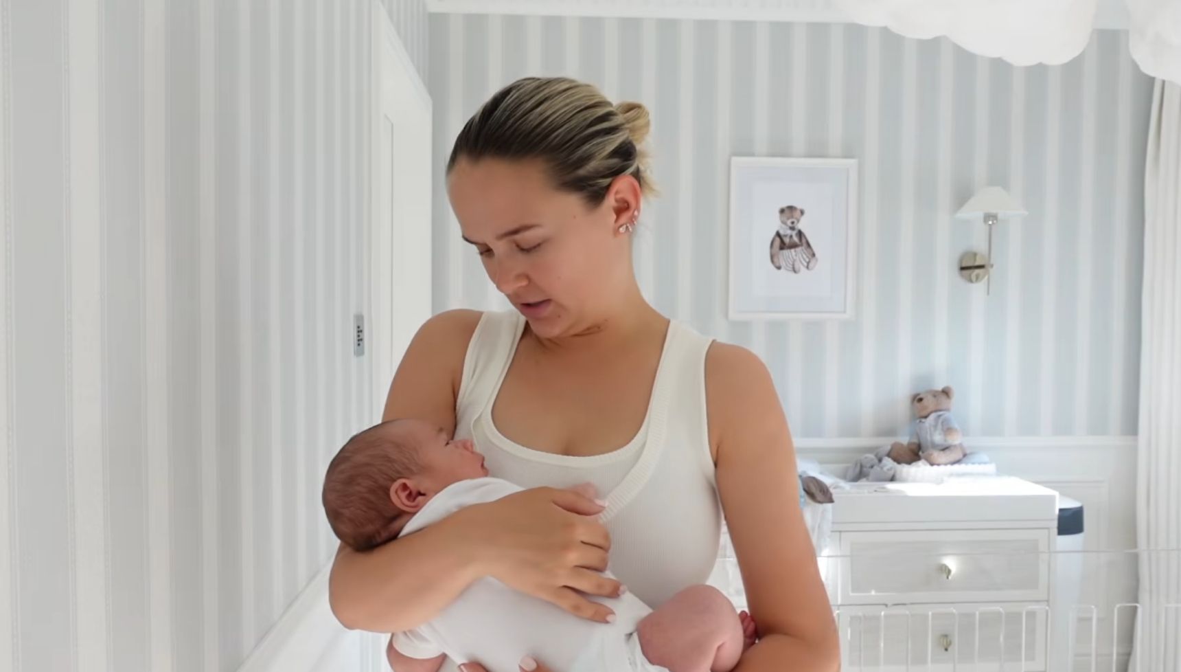 Molly-Mae Hague holding baby son Midas on YouTube vlog