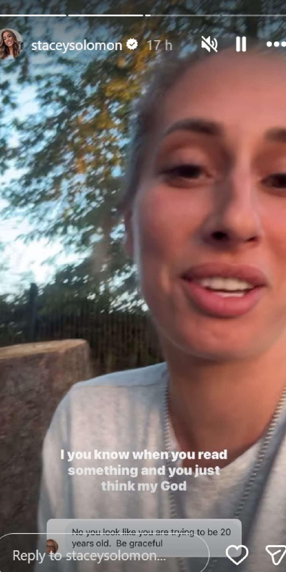 Stacey Solomon hitting back on Instagram