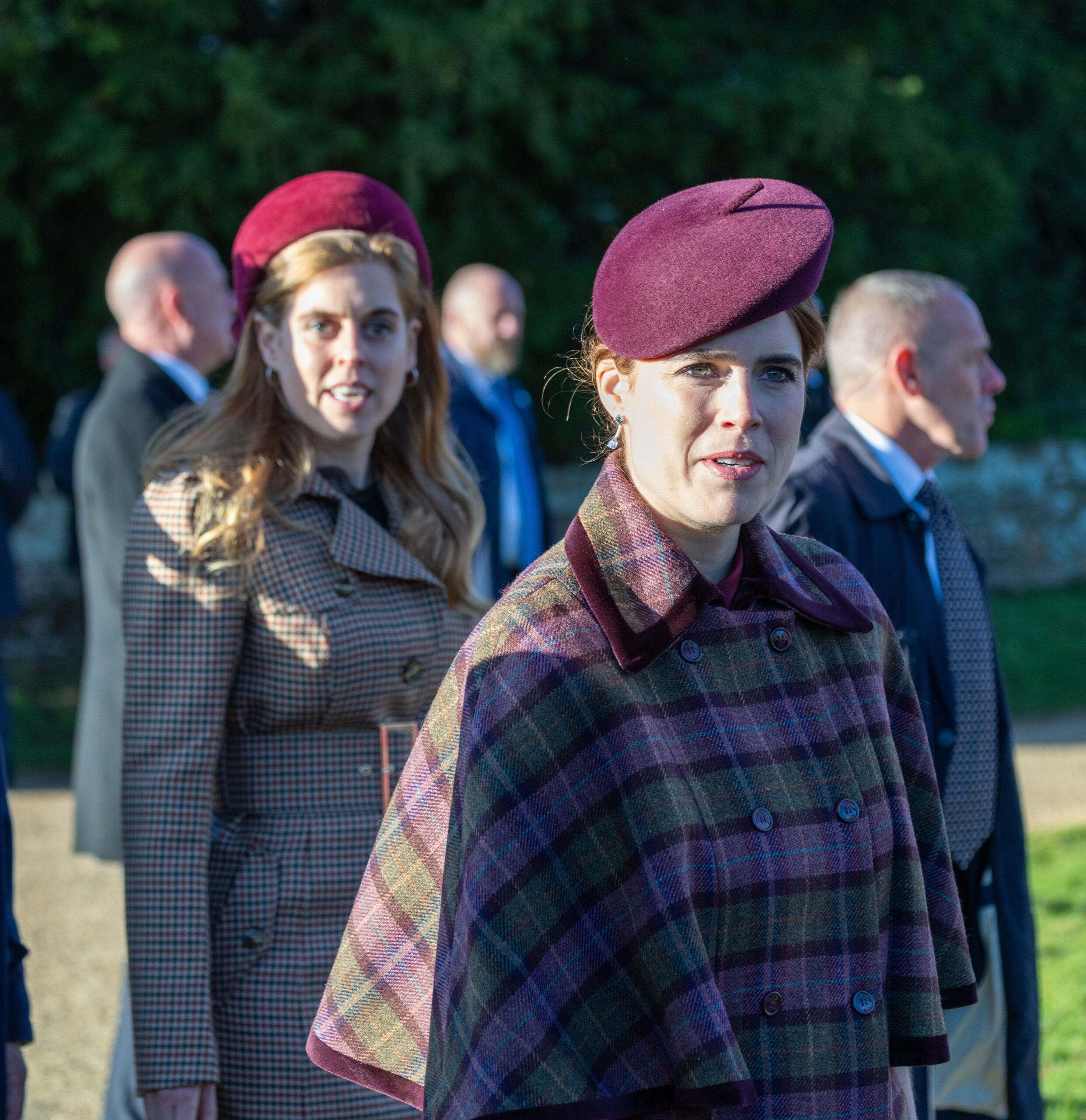 Princesses Beatrice and Eugenie during Christmas Day walkabout