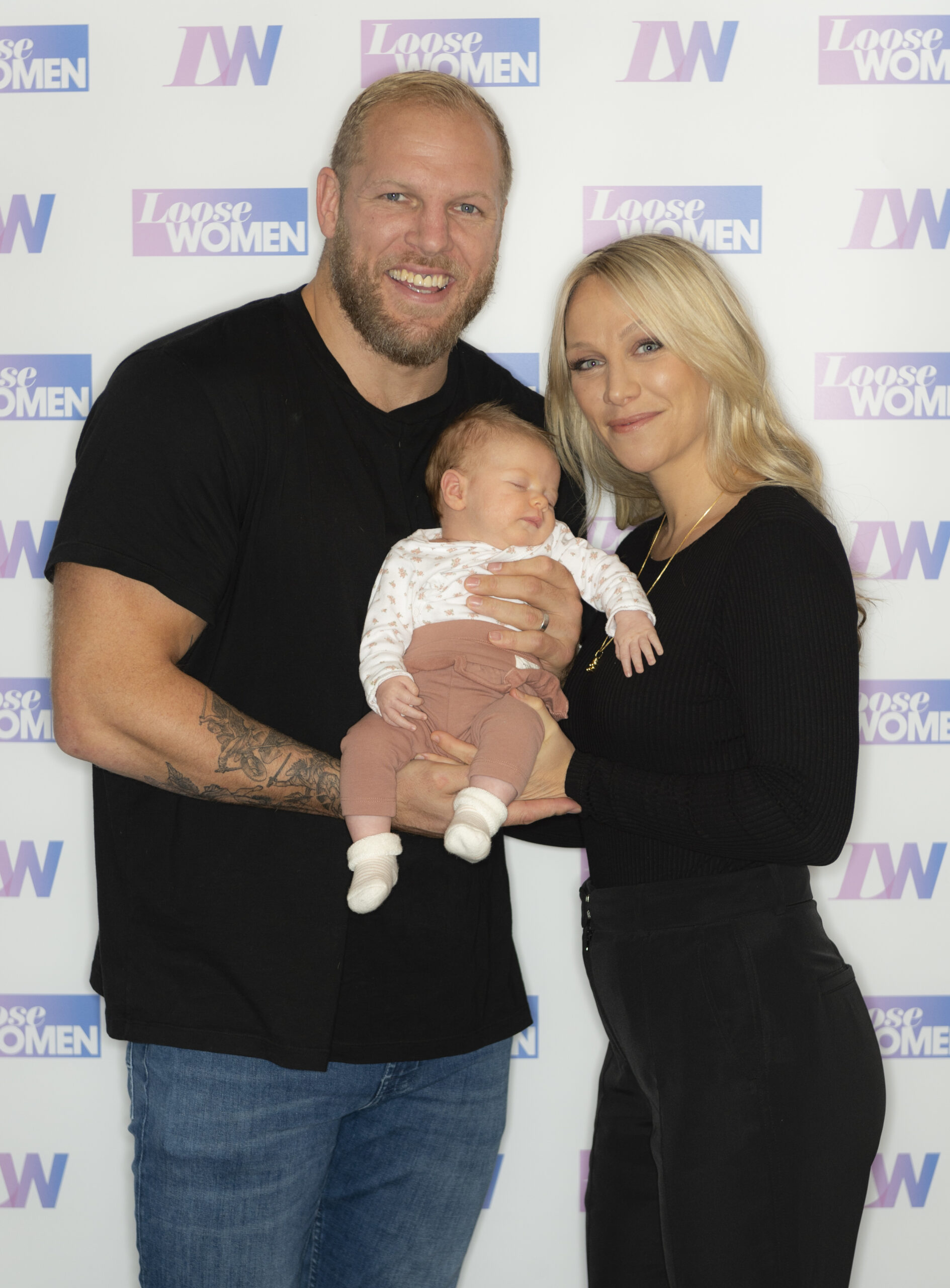 James Haskell, Chloe Madeley and daughter Bodhi on Loose Women